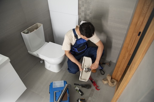 Toilet Repair Plumber Fixing Toilet